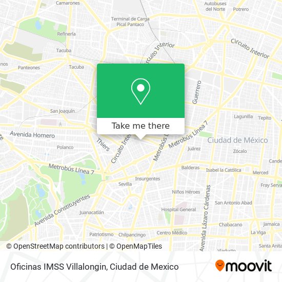 Mapa de Oficinas IMSS Villalongin