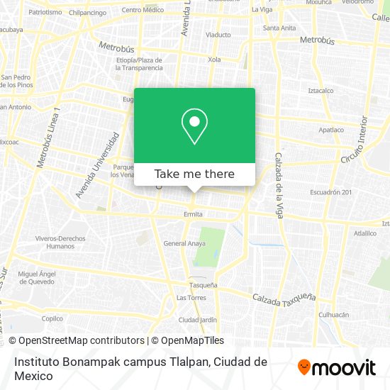 Instituto Bonampak campus Tlalpan map