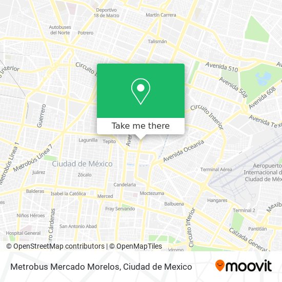 Mapa de Metrobus Mercado Morelos