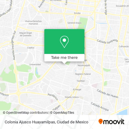 Colonia Ajusco Huayamilpas map