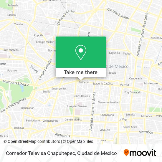Mapa de Comedor Televisa Chapultepec