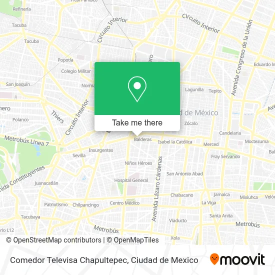 Mapa de Comedor Televisa Chapultepec