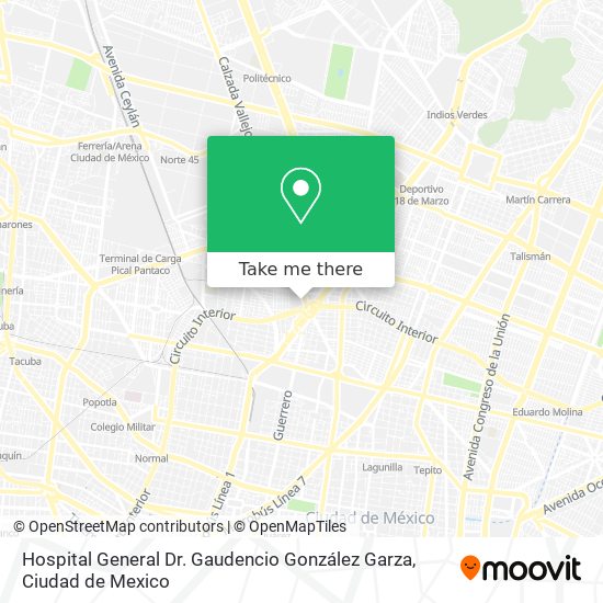 Mapa de Hospital General Dr. Gaudencio González Garza