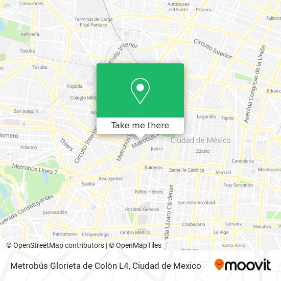 Metrobús Glorieta de Colón L4 map