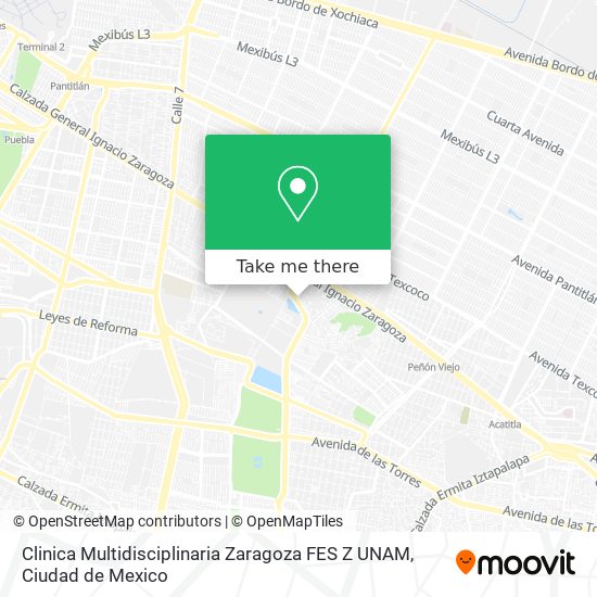 Clinica Multidisciplinaria Zaragoza FES Z UNAM map