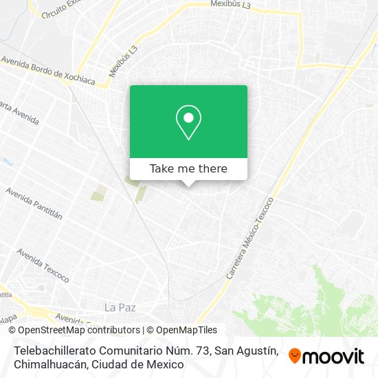 Mapa de Telebachillerato Comunitario Núm. 73, San Agustín, Chimalhuacán