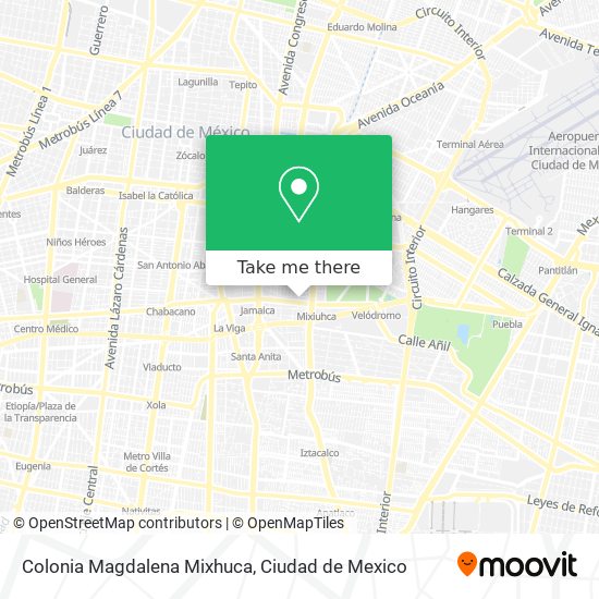 Colonia Magdalena Mixhuca map