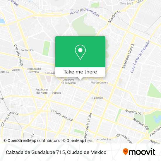 Calzada de Guadalupe 715 map