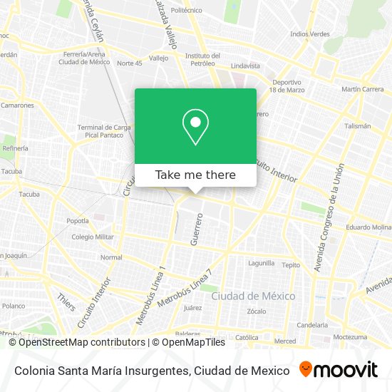 Colonia Santa María Insurgentes map