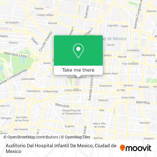 Mapa de Auditorio Del Hospital Infantil De Mexico