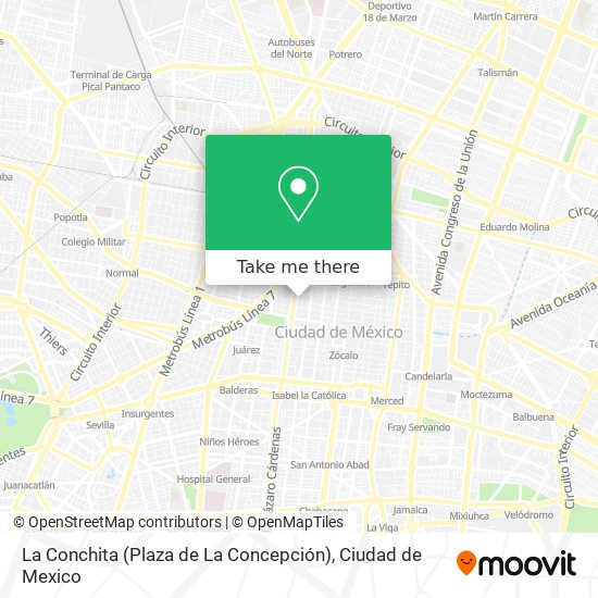 Mapa de La Conchita (Plaza de La Concepción)