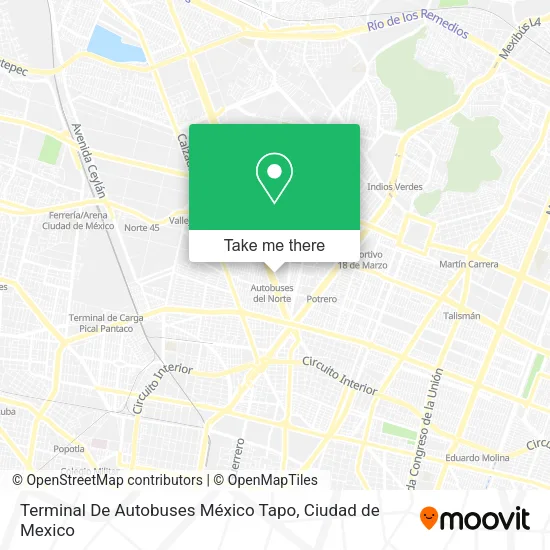 Mapa de Terminal De Autobuses México Tapo