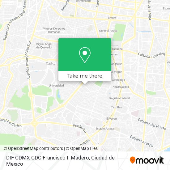 DIF CDMX CDC Francisco I. Madero map