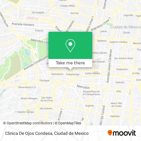 Clinica De Ojos Condesa map