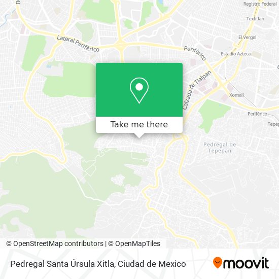 Pedregal Santa Úrsula Xitla map
