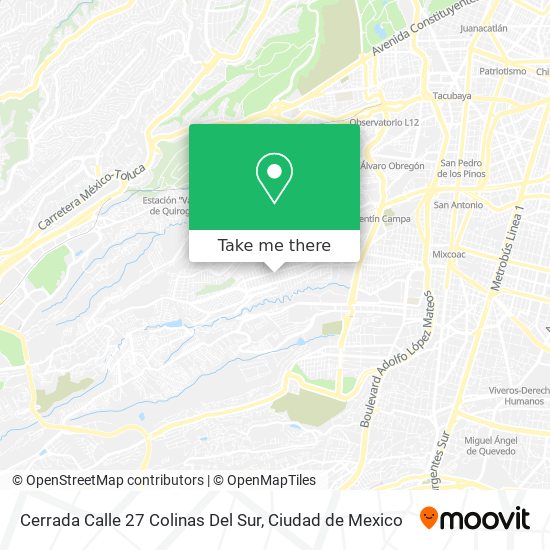 Mapa de Cerrada Calle 27 Colinas Del Sur