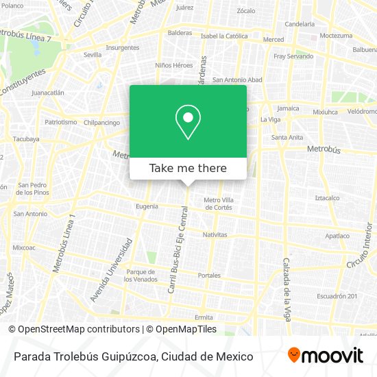 Parada Trolebús Guipúzcoa map
