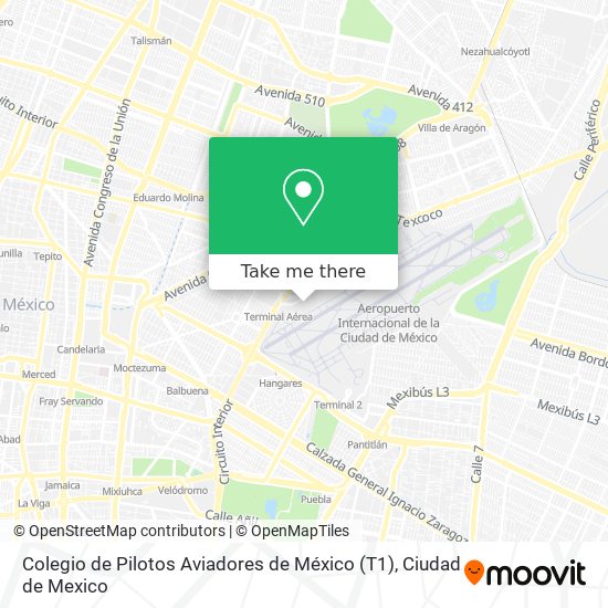 Colegio de Pilotos Aviadores de México (T1) map