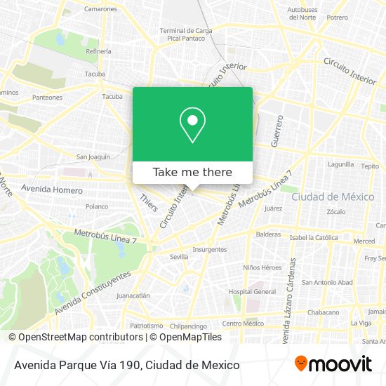 Mapa de Avenida Parque Vía 190