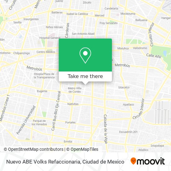 Nuevo ABE Volks Refaccionaria map