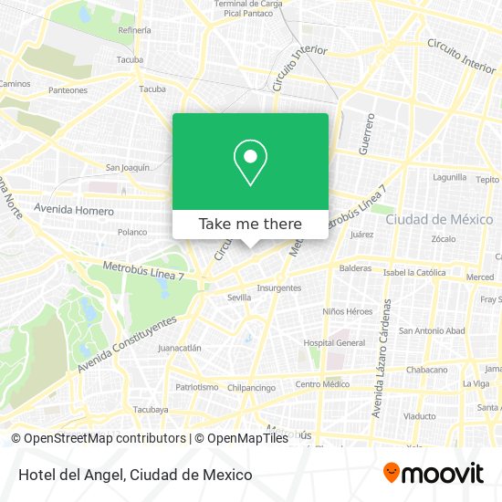 Hotel del Angel map