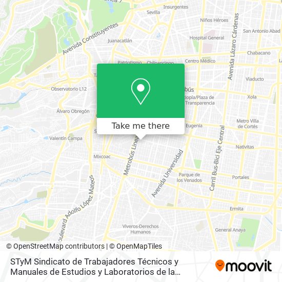 Mapa de STyM Sindicato de Trabajadores Técnicos y Manuales de Estudios y Laboratorios  de la Producion Cine