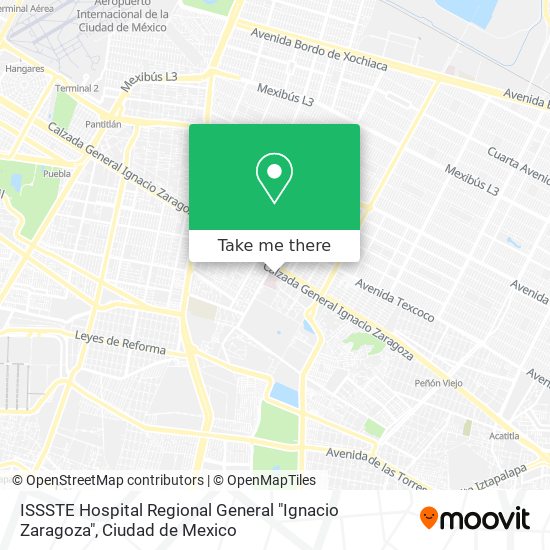 ISSSTE Hospital Regional General "Ignacio Zaragoza" map