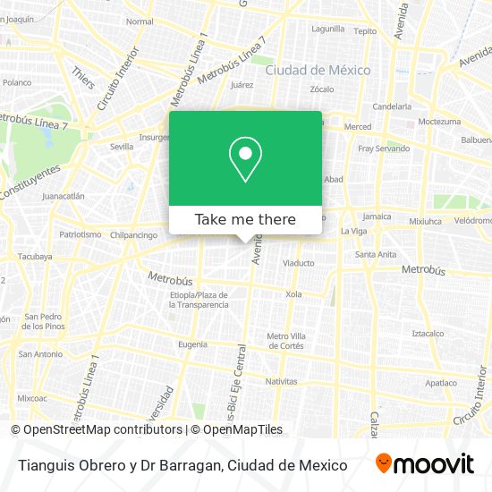 Tianguis Obrero y Dr Barragan map