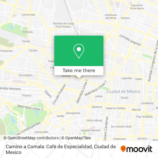 Mapa de Camino a Comala: Café de Especialidad