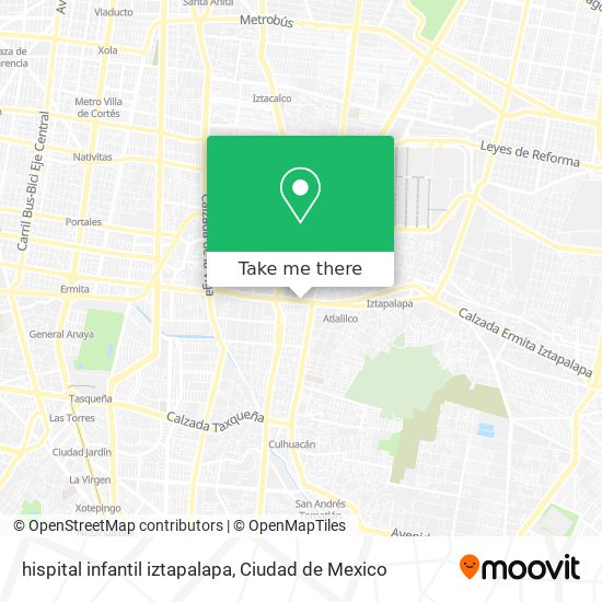 Mapa de hispital infantil iztapalapa