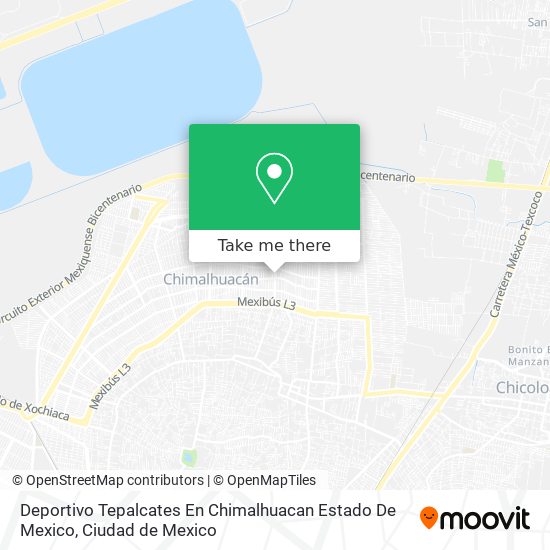 Deportivo Tepalcates En Chimalhuacan Estado De Mexico map