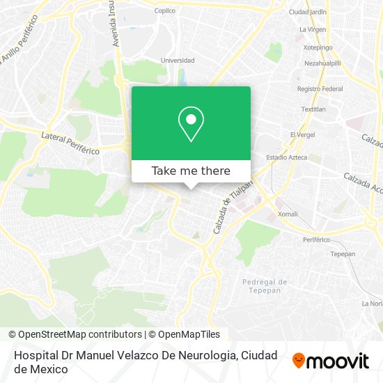 Mapa de Hospital Dr Manuel Velazco De Neurologia