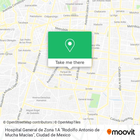 Hospital General de Zona 1A "Rodolfo Antonio de Mucha Macías" map