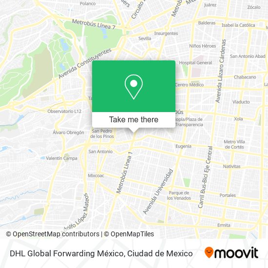 Mapa de DHL Global Forwarding México