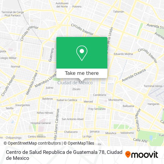 Mapa de Centro de Salud Republica de Guatemala 78