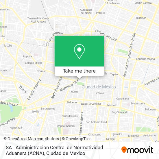 SAT Administracion Central de Normatividad Aduanera (ACNA) map