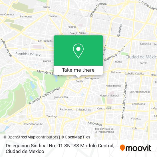 Mapa de Delegacion Sindical No. 01 SNTSS Modulo Central