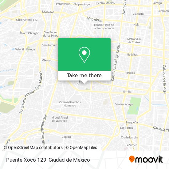 Puente Xoco 129 map
