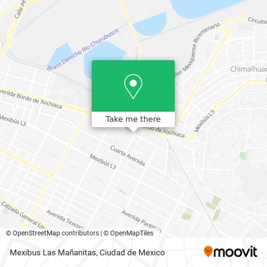Mexibus Las Mañanitas map