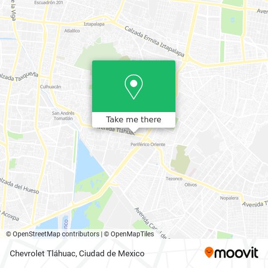 Chevrolet Tláhuac map