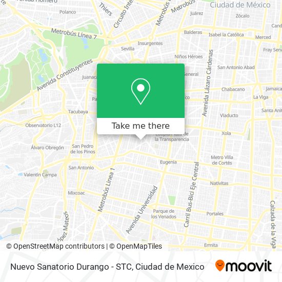 Nuevo Sanatorio Durango - STC map
