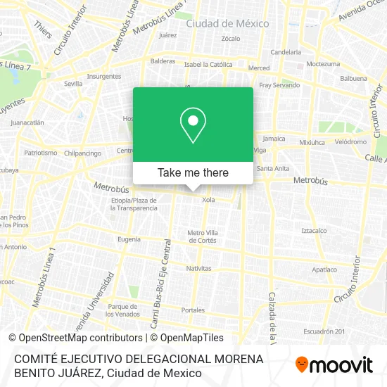 Mapa de COMITÉ EJECUTIVO DELEGACIONAL MORENA BENITO JUÁREZ