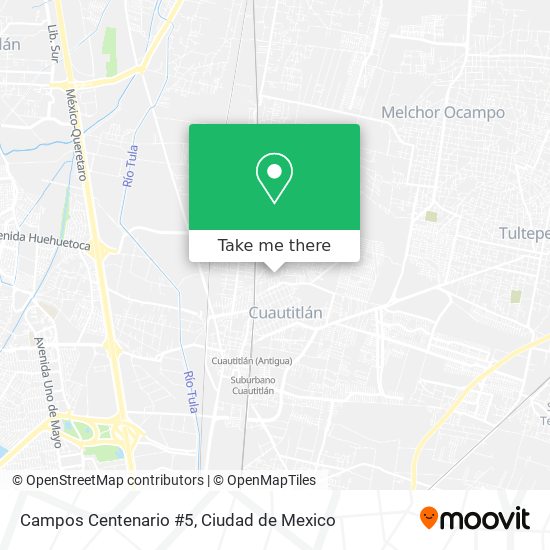 How to get to Campos Centenario #5 in Tepotzotlán by Bus or Train?