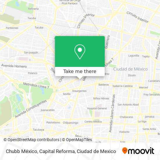 Chubb México, Capital Reforma map