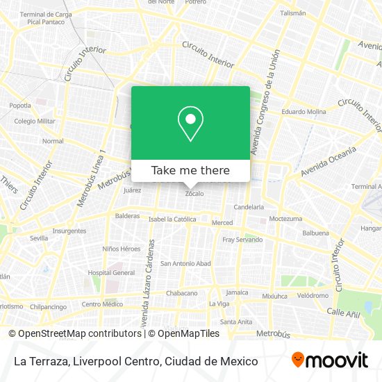 La Terraza, Liverpool Centro map
