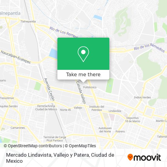 Mercado Lindavista, Vallejo y Patera map