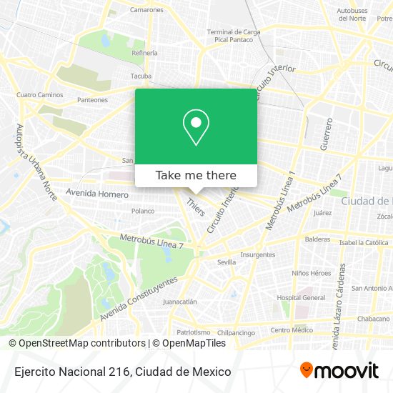 Ejercito Nacional 216 map
