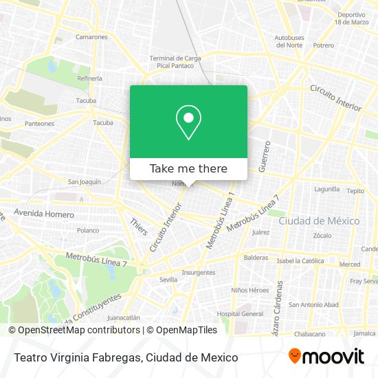 Mapa de Teatro Virginia Fabregas