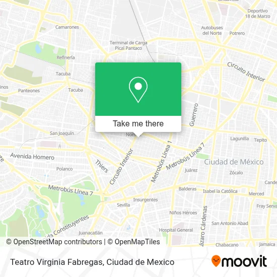 Teatro Virginia Fabregas map