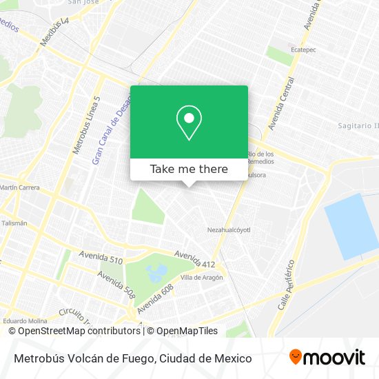 Mapa de Metrobús Volcán de Fuego
